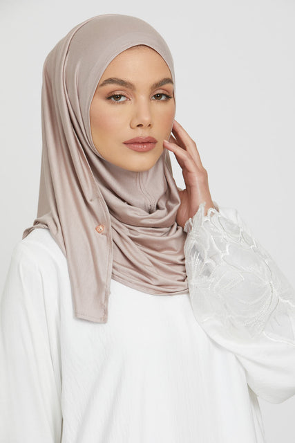 Premium Instant Jersey Hijab - Mink