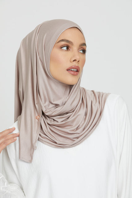 Premium Instant Jersey Hijab - Mink