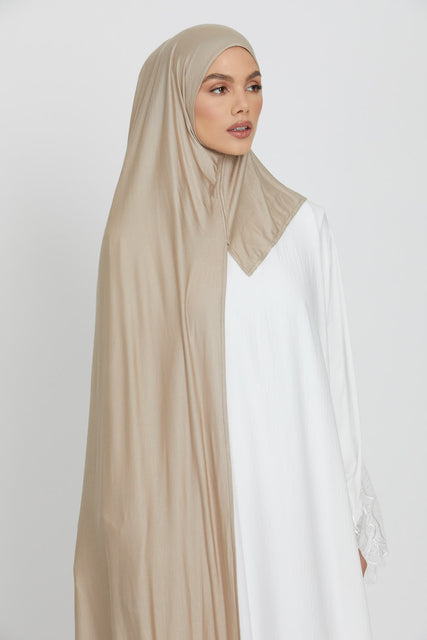 Premium Instant Jersey Hijab - Nude