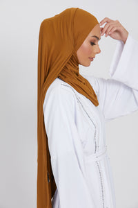 Premium Instant Jersey Hijab - Autumn Tan