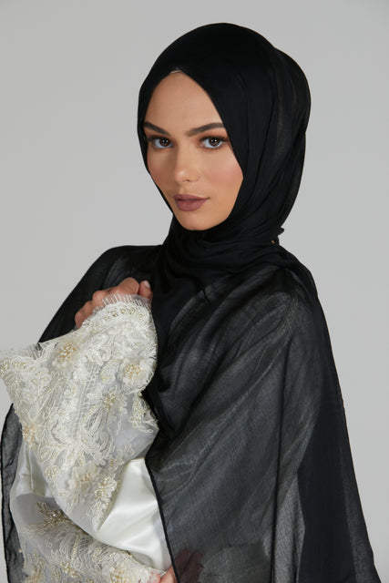 Premium Modal Matt Hijab - Black Jet