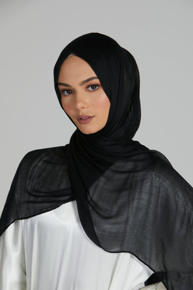Premium Modal Matt Hijab - Black Jet
