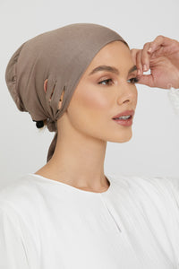 Slit Tie Back Hijab Caps